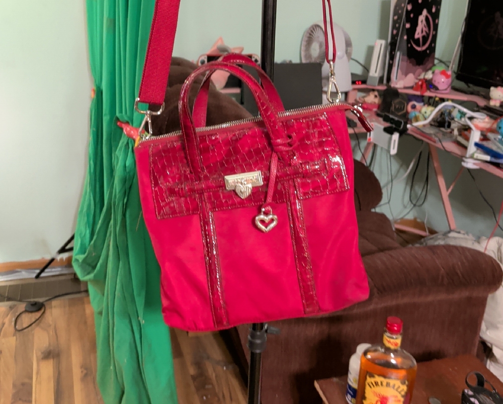 Brighton Red Shoulder Bag with Heart Charm